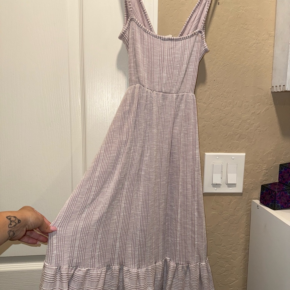 Caution To The Wind Lilac Striped Maxi Dress - Picture 3 of 4